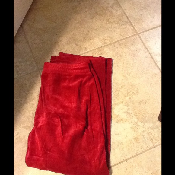 Lg Red Velour pants/SOLD