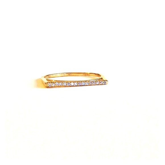 NWT Pave T bar ring