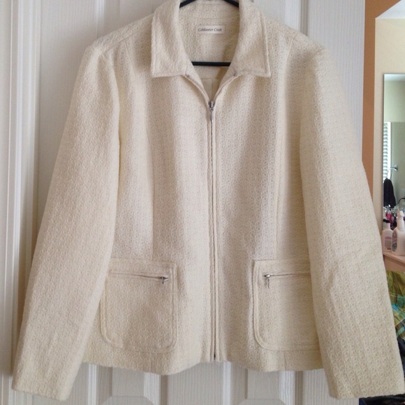 Winter white textured jacket