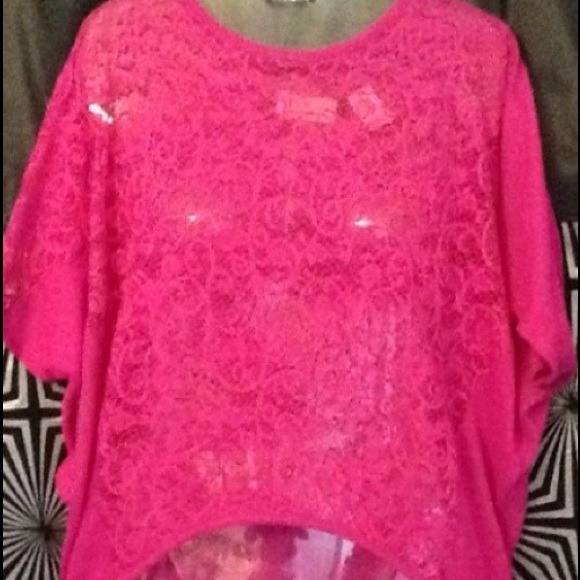 Pink lace top