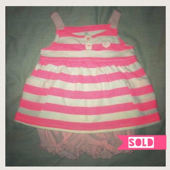 Neon Pink Striped Tunic & Bloomers Play Set
