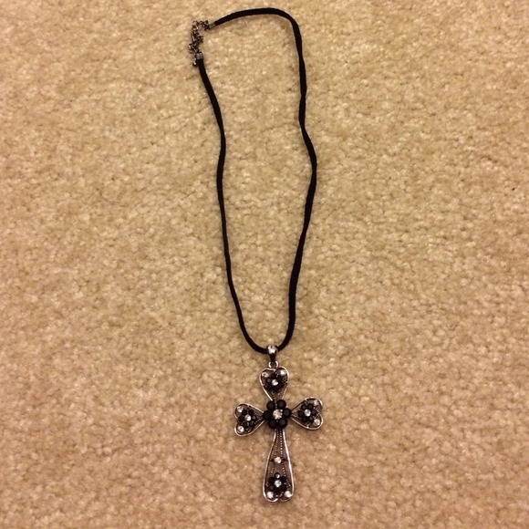Black cross necklace