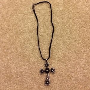 Black cross necklace