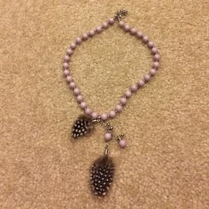 Purple fur necklace new