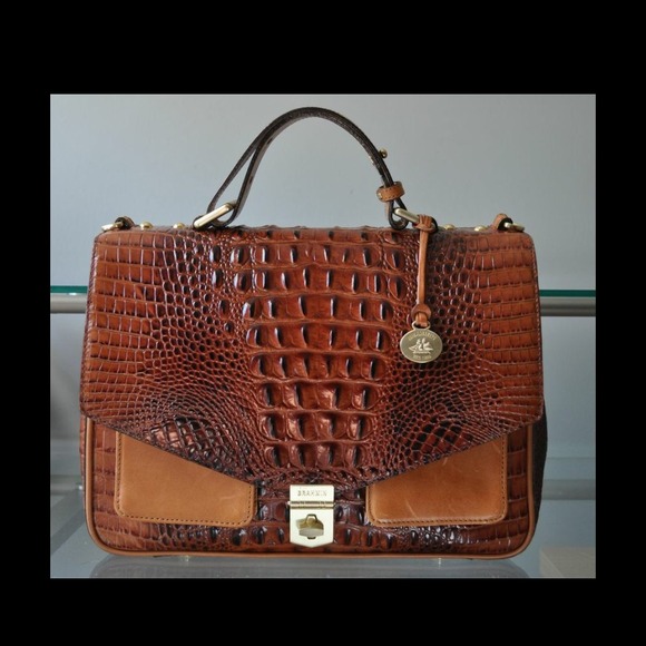 SOLD!Brahmin Nicolette color block Satchel