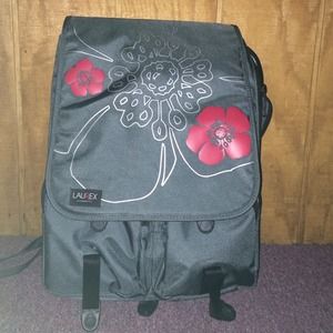 Grey- flower laptop backpack