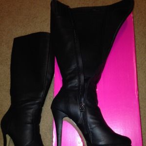 Black knee high boots