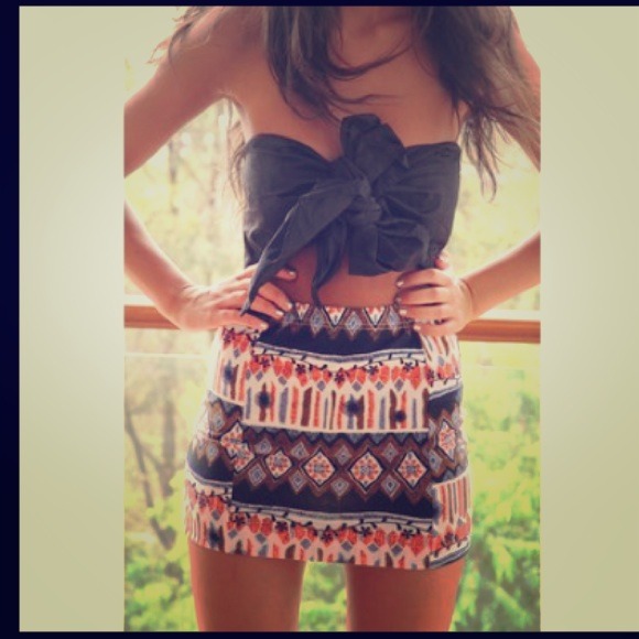 sabo skirt Tops - Sabo skirt black tie Bandeau New