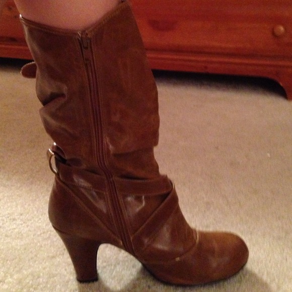 Camel Heeled Boots - Picture 2 of 3