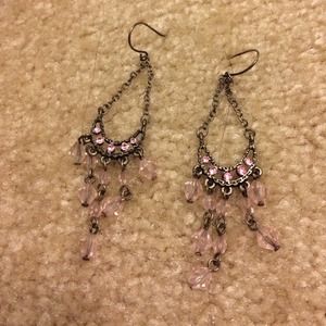 Pink crystal earrings