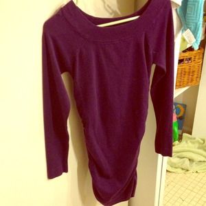 Purple, slim sweater dress.