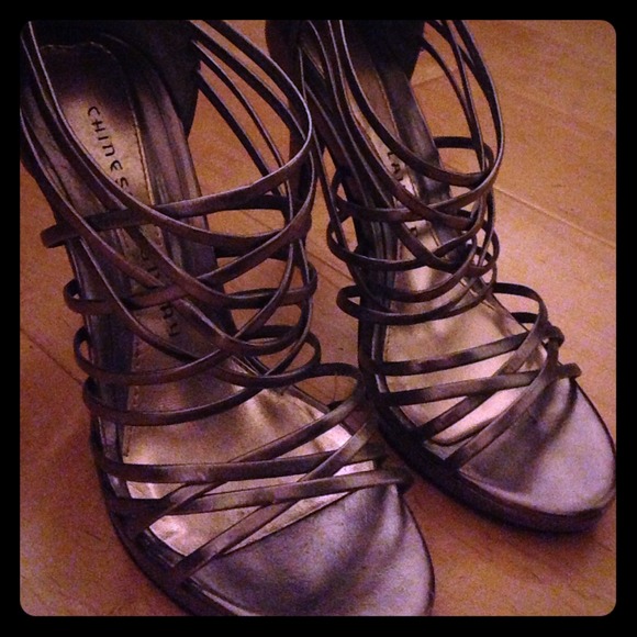 Chinese Laundry cage silver heels