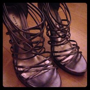Chinese Laundry cage silver heels