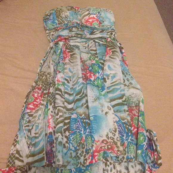 Strapless flower dress