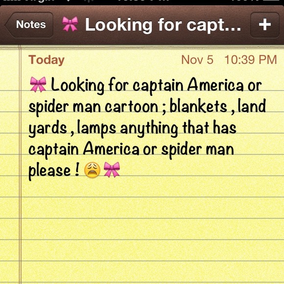 Looking for captain America and spider man items