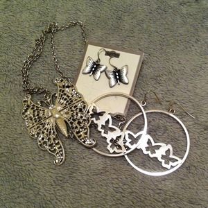 Butterfly jewelry set