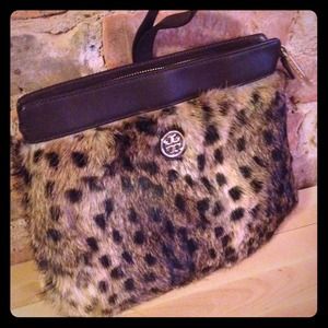 Tory Burch faux fur muff clutch