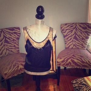 Chloe hand beaded silk top