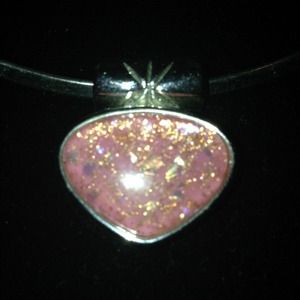 Pink dichroic glass pendant