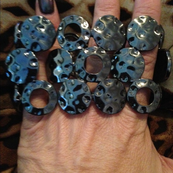 Hammered gunmetal bracelet