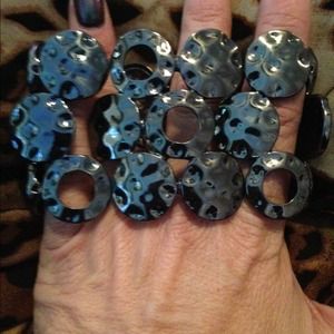 Hammered gunmetal bracelet