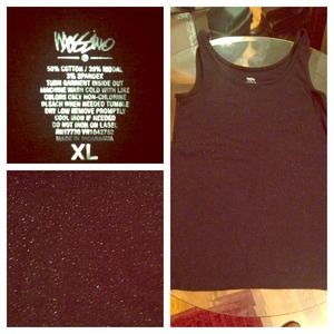 Black Silver Glitter Tank Top
