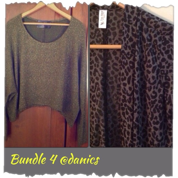 Maria& Kyndals Sweaters - Bundle 4 @danics/ leopard cardigan & green sweater