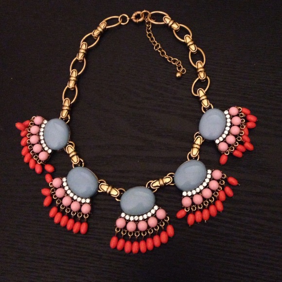 J.Crew inspired fringe fan necklace