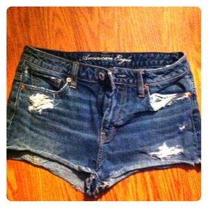 worn high waist shorts