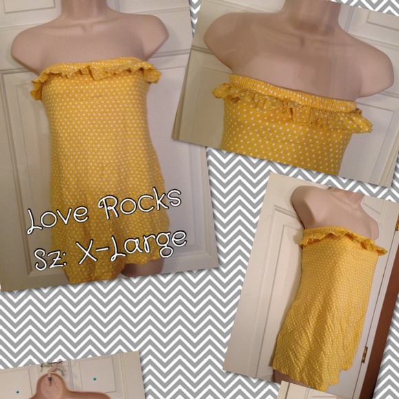 Awesome Yellow Polka Dot Halter Top W Ruffel