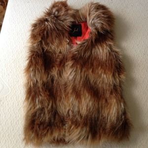 Faux fur vest.