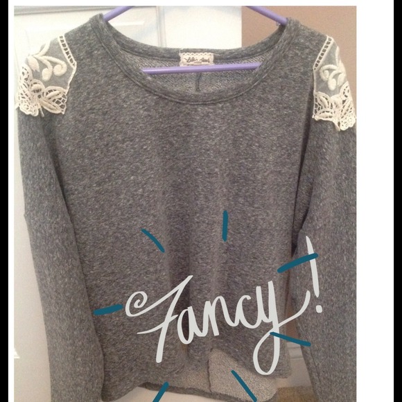 Sweatshirt with Lace Detail