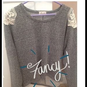 Sweatshirt with Lace Detail