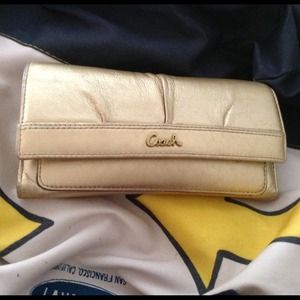 Gold coach wallet