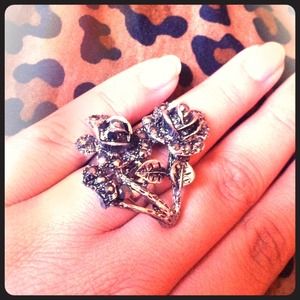 SOLD Metallic 2 Rose Ring
