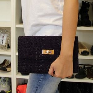 NWT Forever21 Plum Tweed Clutch