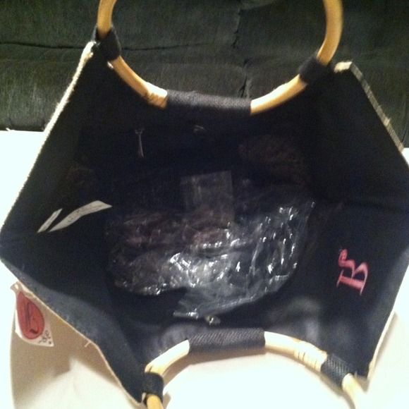 NWT Jute Handbag "R" initial - Picture 3 of 3