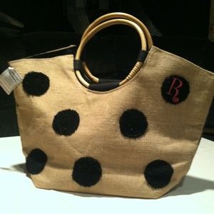 NWT Jute Handbag "R" initial