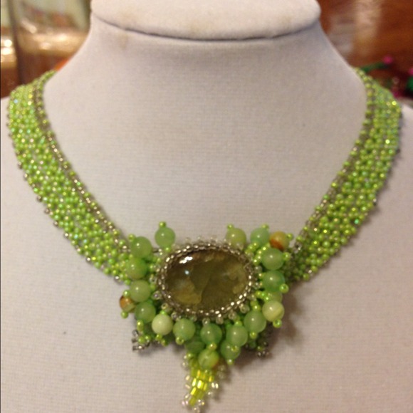 Hand made seed bead necklace.