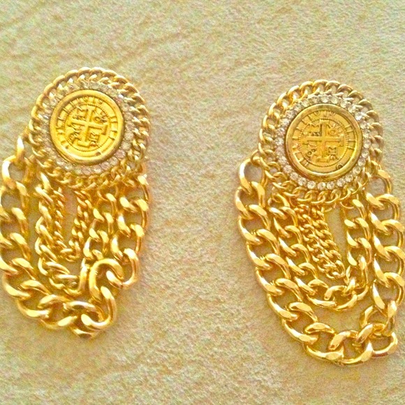 Gold Link chain earrings