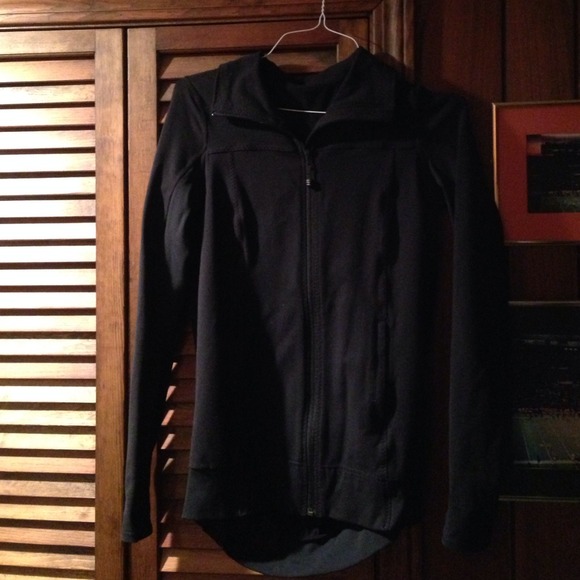 Black Lululemon jacket with sheer back.