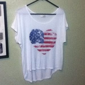 Red white and blue tee