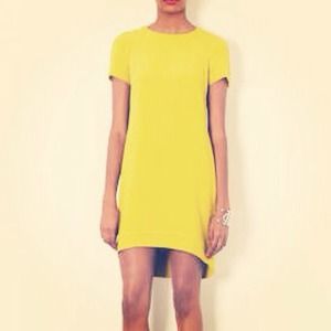Topshop neon green crepe dress