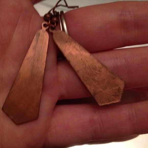 Copper earrings - Picture 2 of 2