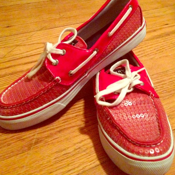 Red Sparkle Sperry (on hold for @run4fun24seven)