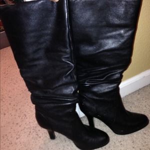 Black leather boots
