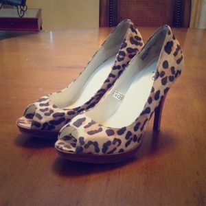leopard peep toe heels