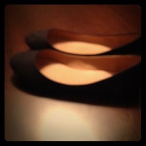 Black suede Flats