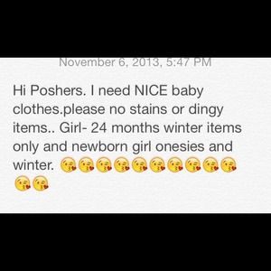Winter baby clothes needed for girls
