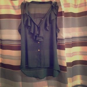 Sheer Green Ruffle top!